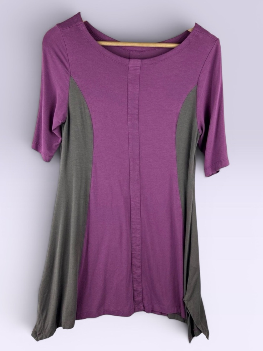 Soft Surroundings Purple Tunic with Gray Side Panels small